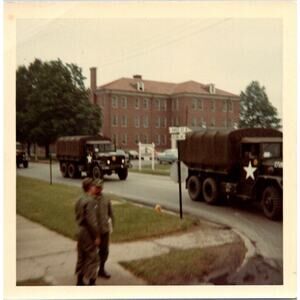Vietnam War Trucks & Soldiers About To Be Deployed On Base Actual Picture Photo